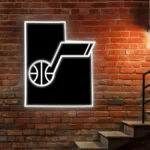 Utah Jazz Neon Sign Utah State Map 1