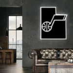 Utah Jazz Neon Sign Utah State Map 1