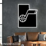 Utah Jazz Neon Sign Utah State Map 1