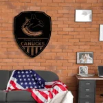 Vancouver Canucks Metal Sign Shield Shape 1