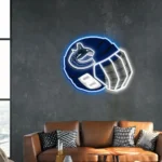 Vancouver Canucks Neon Sign Nhl Hockey Helmet Acrylic Led 1