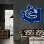Vancouver Canucks Neon Sign Vancouver State Map 1