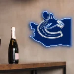 Vancouver Canucks Neon Sign Vancouver State Map 1