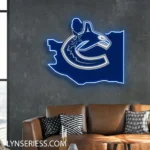 Vancouver Canucks Neon Sign Vancouver State Map 1