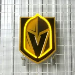 Vegas Golden Knights Neon Sign Knight Helmet Crest 1