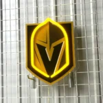 Vegas Golden Knights Neon Sign Knight Helmet Crest 1