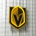 Vegas Golden Knights Neon Sign Knight Helmet Crest 1