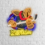 Vegas Golden Knights Neon Sign Mascot Acrylic 1