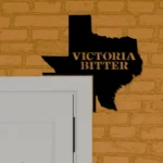 Victoria Bitter Metal Sign Vb Texas State Map 1