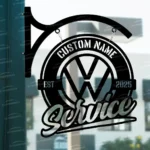 Volkswagen Metal Sign Bespoke Logo Metal Hanging Sign Car Garage Decor 1