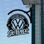 Volkswagen Metal Sign Bespoke Logo Metal Hanging Sign Car Garage Decor 1