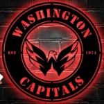 Washington Capitals Metal Sign Bird Wing Crest 1