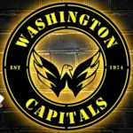 Washington Capitals Metal Sign Bird Wing Crest 1