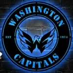Washington Capitals Metal Sign Bird Wing Crest 1