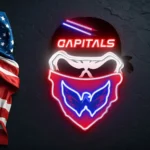 Washington Capitals Neon Sign Skull 1