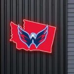 Washington Capitals Neon Sign Washington State Map 1