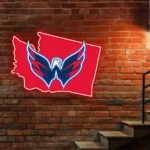 Washington Capitals Neon Sign Washington State Map 1