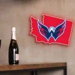 Washington Capitals Neon Sign Washington State Map 1