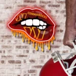 Washington Commanders Neon Sign Dripping Lips 1