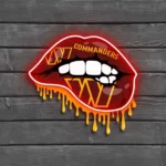 Washington Commanders Neon Sign Dripping Lips 1