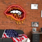 Washington Commanders Neon Sign Dripping Lips 1