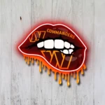 Washington Commanders Neon Sign Dripping Lips 1
