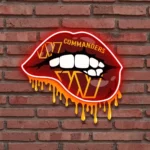 Washington Commanders Neon Sign Dripping Lips 1