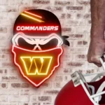 Washington Commanders Neon Sign Skull 1