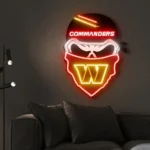 Washington Commanders Neon Sign Skull 1