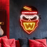 Washington Commanders Neon Sign Skull 1