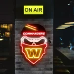 Washington Commanders Neon Sign Skull 1