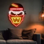 Washington Commanders Neon Sign Skull 1