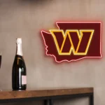 Washington Commanders Neon Sign Washington State Map 1