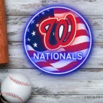 Washington Nationals Neon Sign Us Flag Acrylic 1