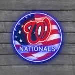Washington Nationals Neon Sign Us Flag Acrylic 1