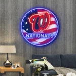 Washington Nationals Neon Sign Us Flag Acrylic 1