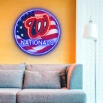 Washington Nationals Neon Sign Us Flag Acrylic 1
