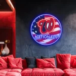 Washington Nationals Neon Sign Us Flag Acrylic 1