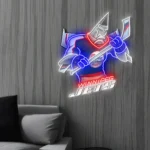 Winnipeg Jets Neon Sign Mascot Acrylic 1