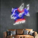 Winnipeg Jets Neon Sign Mascot Acrylic 1