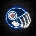 Winnipeg Jets Neon Sign Nhl Hockey Helmet Acrylic Led 1
