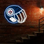 Winnipeg Jets Neon Sign Nhl Hockey Helmet Acrylic Led 1