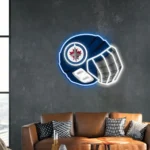 Winnipeg Jets Neon Sign Nhl Hockey Helmet Acrylic Led 1