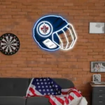 Winnipeg Jets Neon Sign Nhl Hockey Helmet Acrylic Led 1