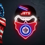 Winnipeg Jets Neon Sign Skull 1