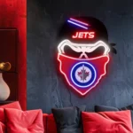 Winnipeg Jets Neon Sign Skull 1
