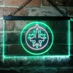 Winnipeg Jets Neon Sign Spiky Leaf Crest 1