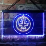 Winnipeg Jets Neon Sign Spiky Leaf Crest 1