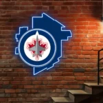 Winnipeg Jets Neon Sign Winnipeg State Map 1
