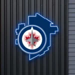Winnipeg Jets Neon Sign Winnipeg State Map 1